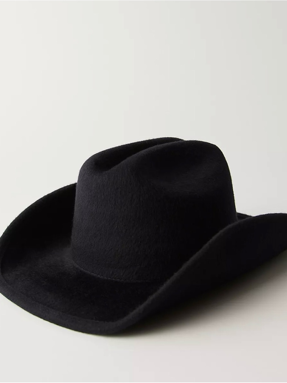 Free People Wyeth cash cowboy Black Felt Western Hat women’s